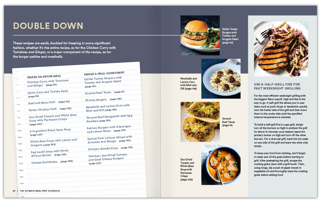 Double Down. Freeze An Entire Meal, Freeze A Meal Component, Use A Half-Grill Fire For Fast Weeknight Grilling.